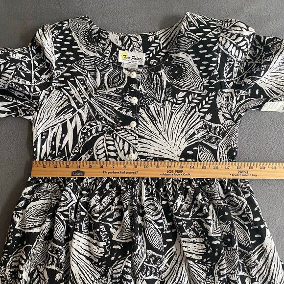 Vtg 80s 90s NOS Two Potato Laguna Beach A Line Midi Dress S Cotton Resort Wear - Picture 12 of 16